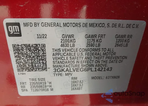 2023 GMC Terrain Awd Slt z USA, uszkodzony, nr VIN 3GKALVEG6PL142143